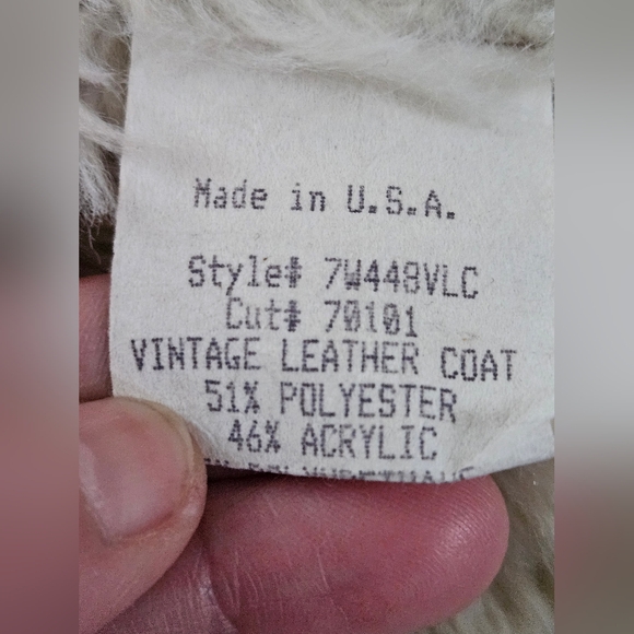 TG True Grit Vintage Faux Fur Suede Jacket Brown Fake Fur Lined Suede Coat M - Picture 9 of 10